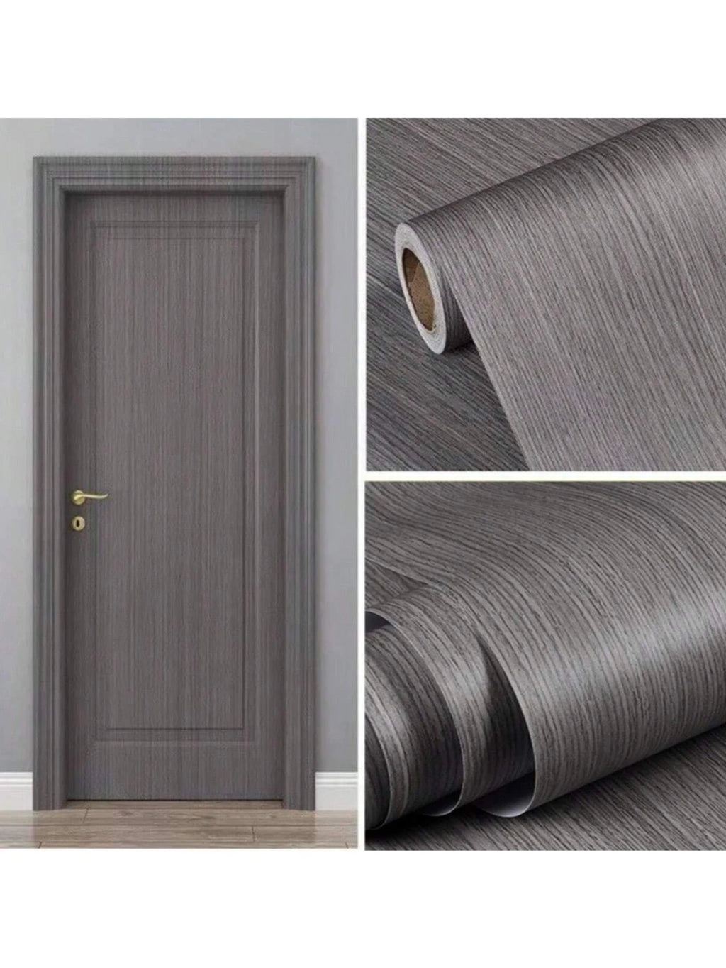 Self-Adhesive Wood-Grain Stickers Grey Waterproof Peel Stick Door Contact Paper for Backdrop Furniture Cabinets Decor Wallpaper Zpaxo 1 Roll 40x100cm