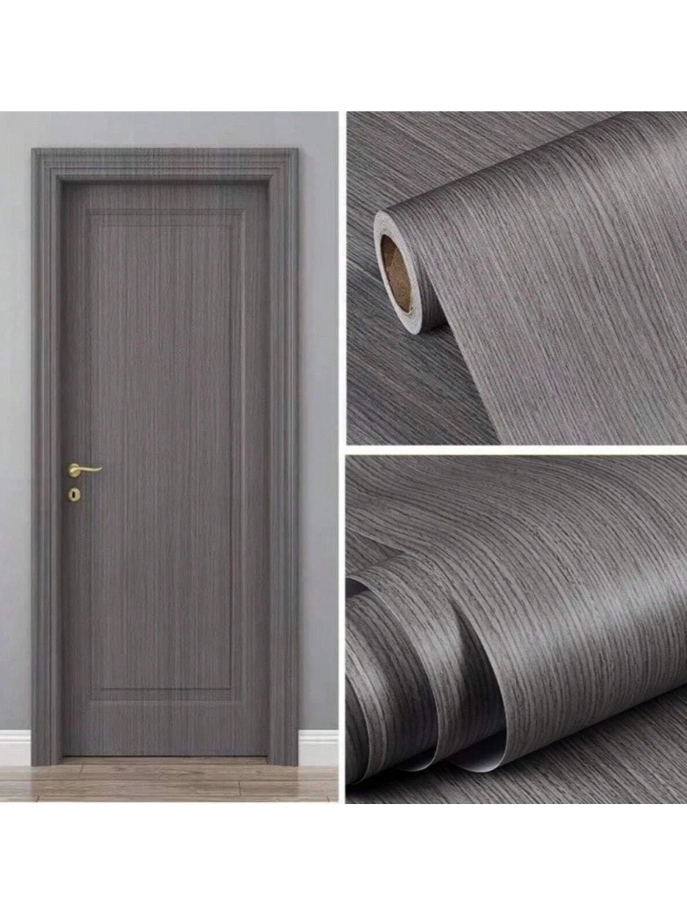 Self-Adhesive Wood-Grain Stickers Grey Waterproof Peel Stick Door Contact Paper for Backdrop Furniture Cabinets Decor Wallpaper Zpaxo 1 Roll 40x100cm
