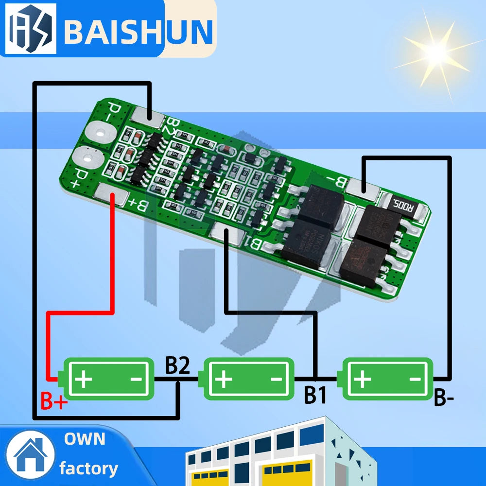 3S 12 6V 15A BMS Charger Module 18650 Li-ion Lipo Batteries Zpaxo