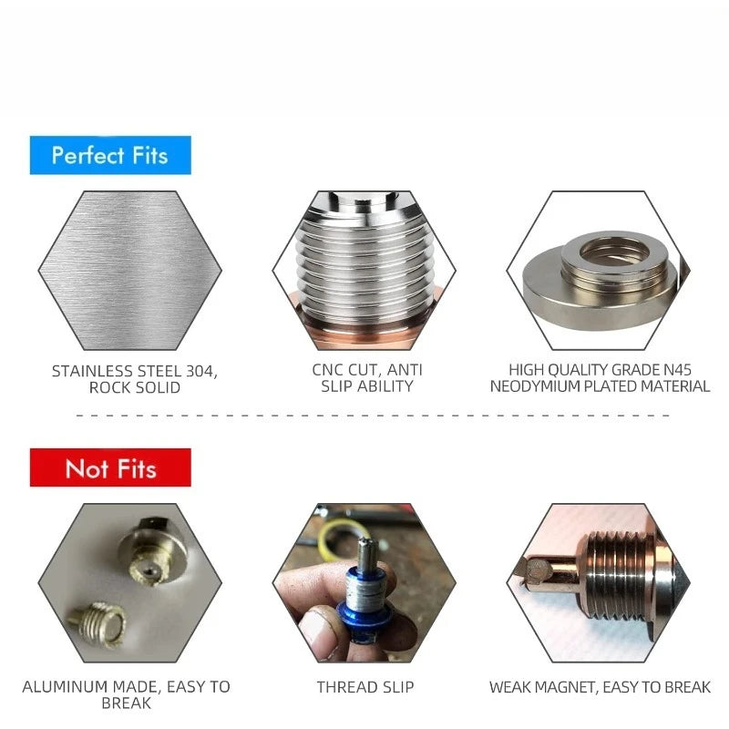 Magnetic Oil Drain Plug Stainless Steel M12 M14 M16 Oil Pan Nut
