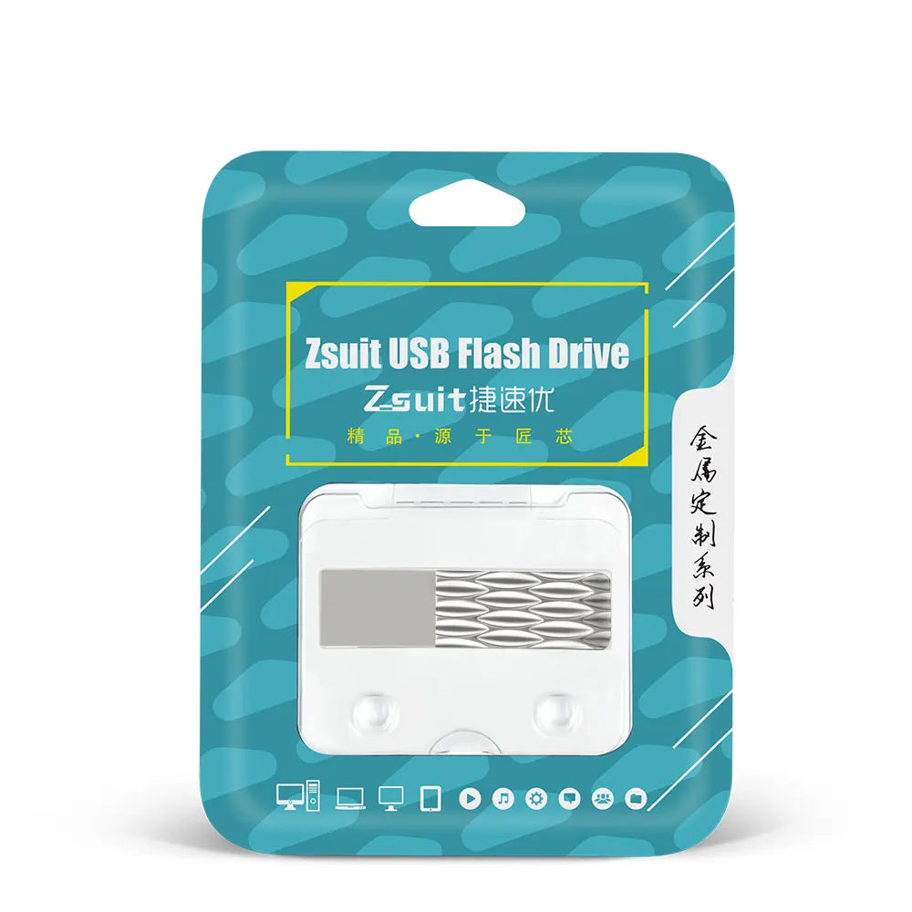 Zsuit 10Pcs Customized Logo Metal USB 3.0 Pendrive 32gb 8GB Flash U disk 16G Usb Flash Pen Drive 64gb 128gb Memory Stick USB 2.0 Zpaxo 2.0-16GB Silver
