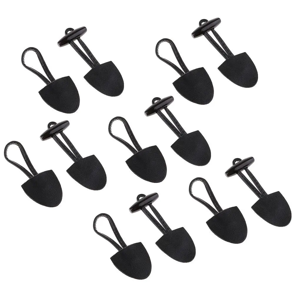 6 Pairs/Set Horn Toggle Closure Clasp Clothing Garment Ornaments Fasteners Black PU Leather Duffle Coat Sewing Crafts Zpaxo