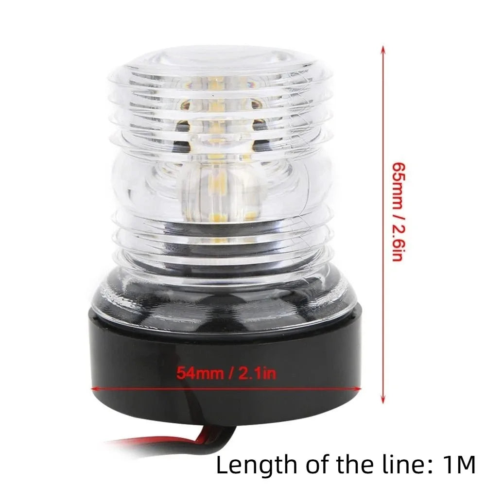 White LED LED Navigation Light All-Round Light 360 Degree Sailing Signal Light Fold Down Waterproof Yacht Lamp For Yacht Zpaxo 1M wire