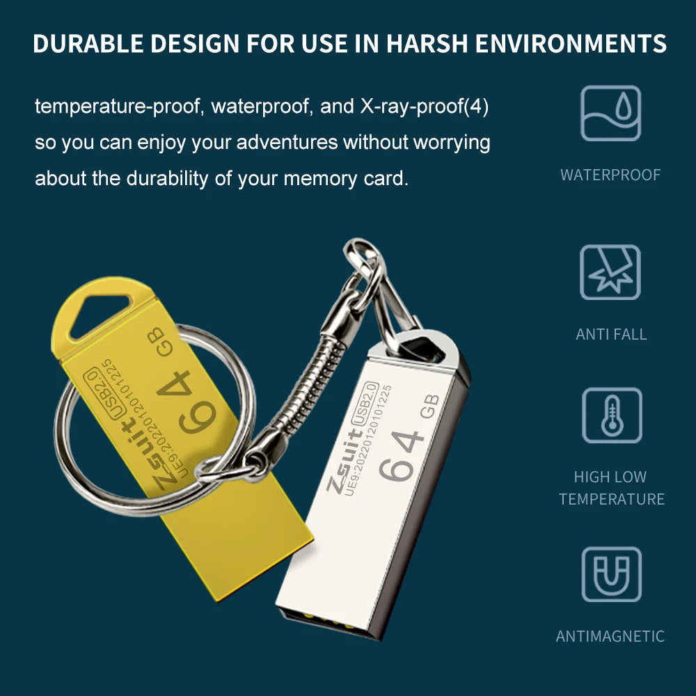 ZSUIT CTK USB Memory 16GB 64GB 128GB USB ３.0 Stick Pen Drive U Disk Memory Stick Metal Fall resistant Usb Flash Drive Zpaxo