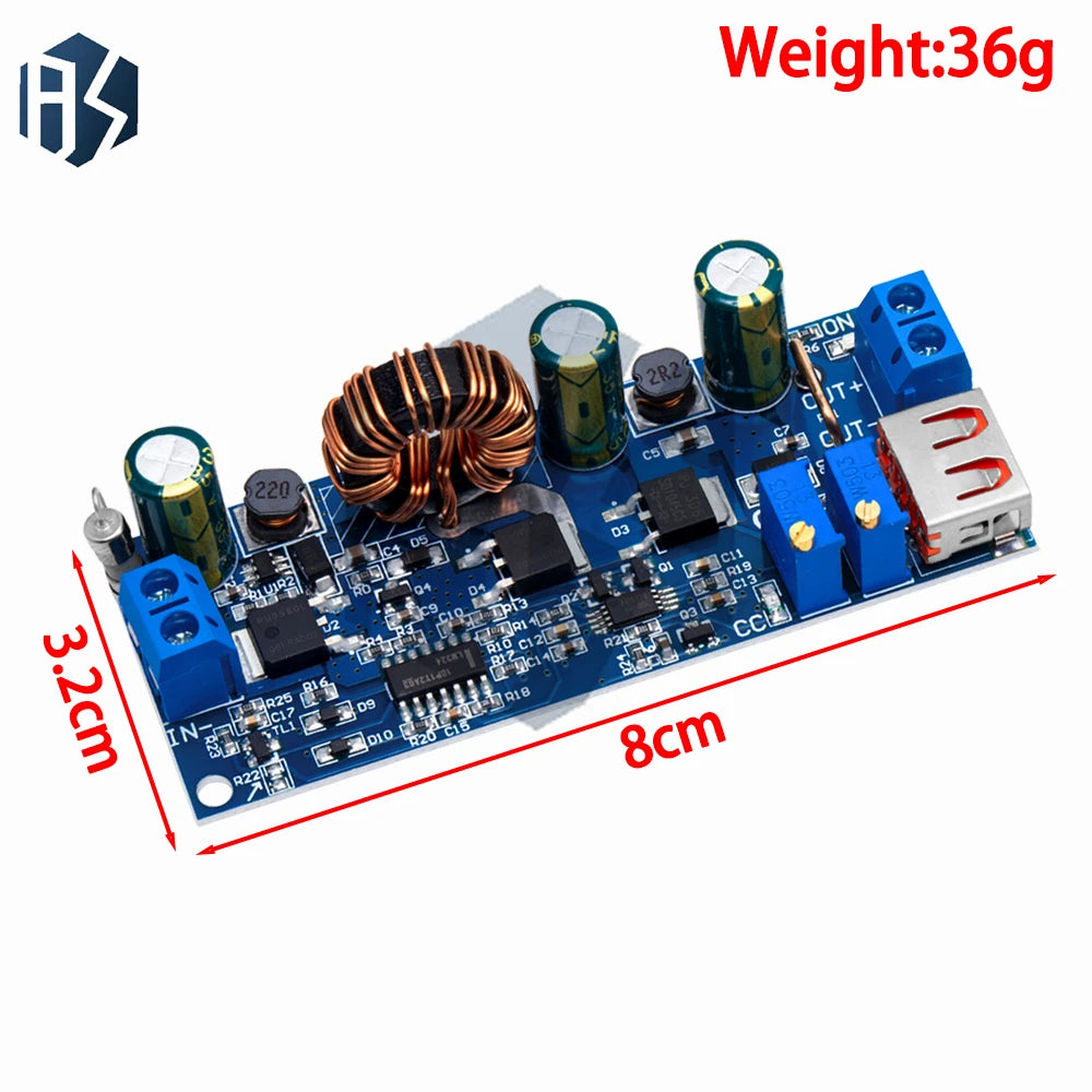 8‌0w High-Power DC-DC Boost Converter Module: 2-24V to 3-30V Adjustable Step-Up Voltage Regulator with CC/CV & USB Port Zpaxo
