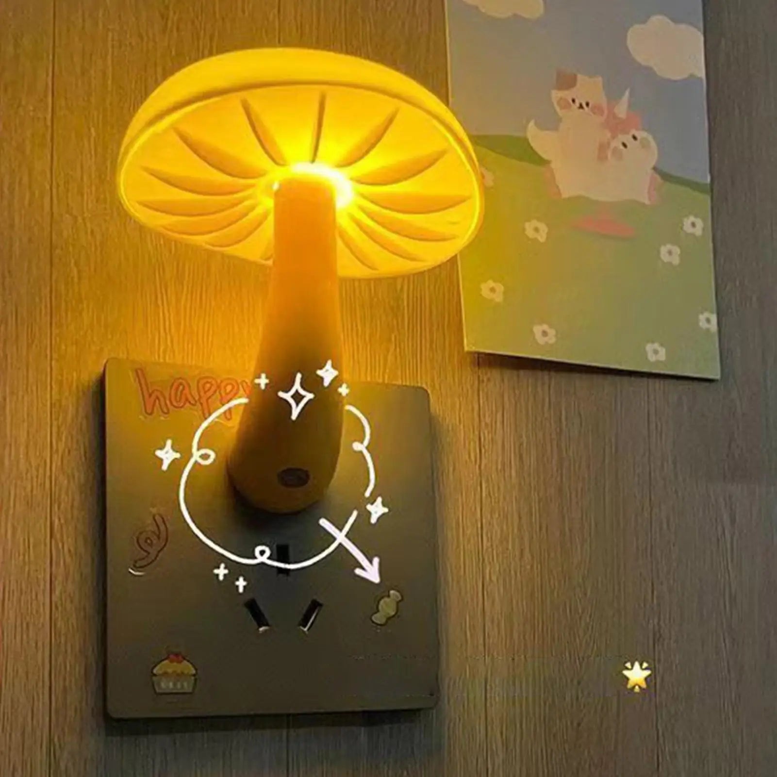Mushroom LED Night Light – Auto Sensor Plug-In Lamp for Bedroom LED Night Light Zpaxo