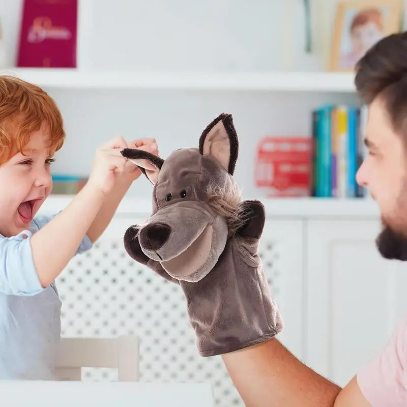 Hand Puppets 25cm/9.84 Inch Plush Finger Puppets Toy Funny Cartoon Doll Theater Performance Supplies For Boys And Girls Zpaxo