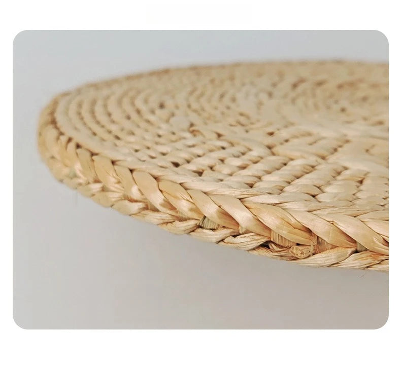 Hand woven double-layer cushion cushion sofa cushion grass woven cushion chair dining chair cushion comfortable Zpaxo