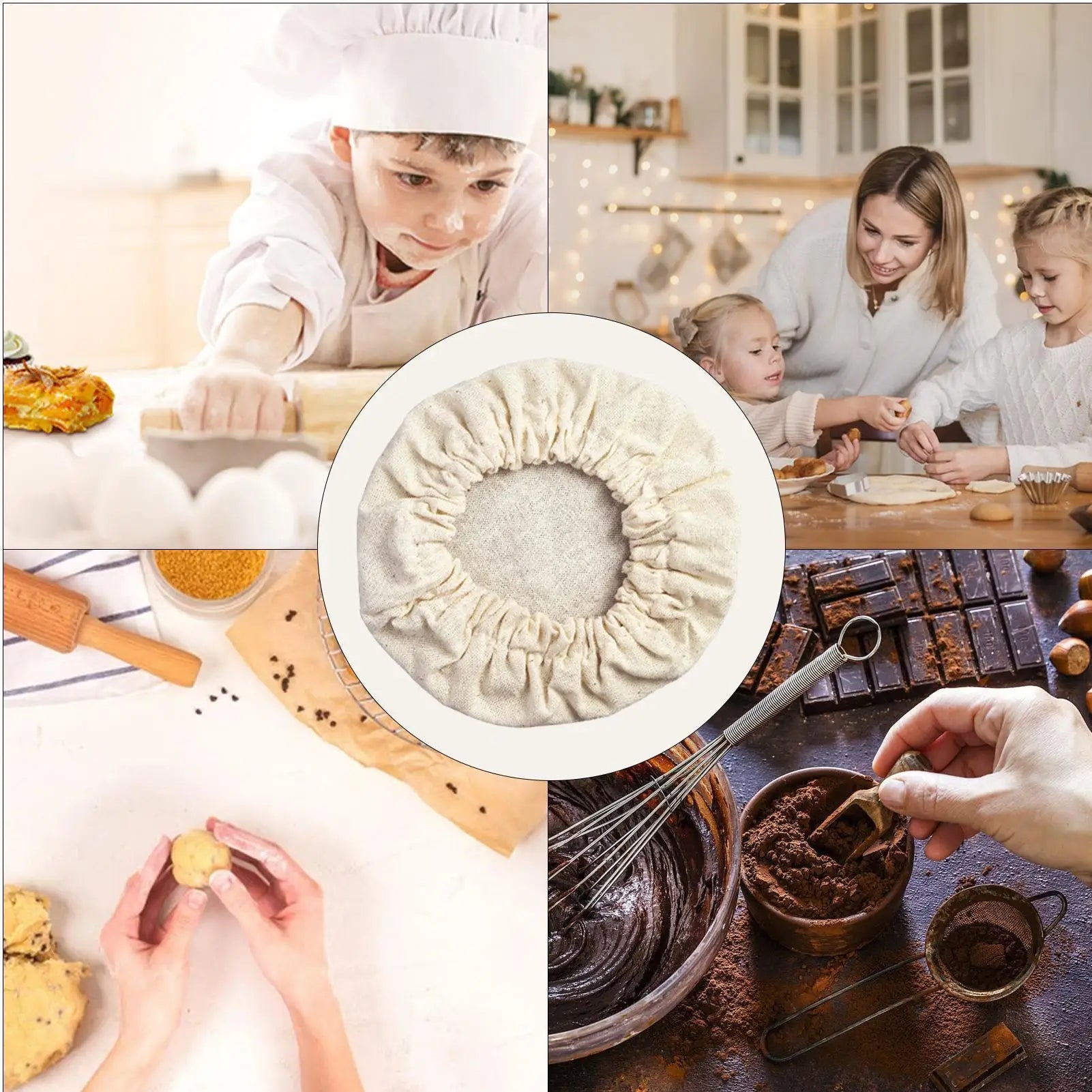 Dough Starter Cover 4 Pieces ReusableKitchen Tool Bread Fermentation Covers for Kitchen Baking Bakery Studio Dorm Apartment Zpaxo