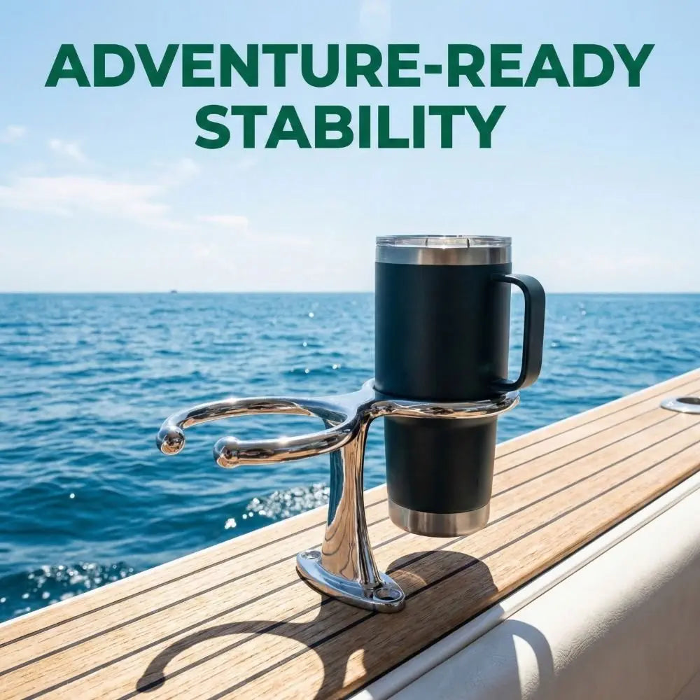 Boat Stainless Steel Cup Holder Single-leg Double Teacup Single Zpaxo
