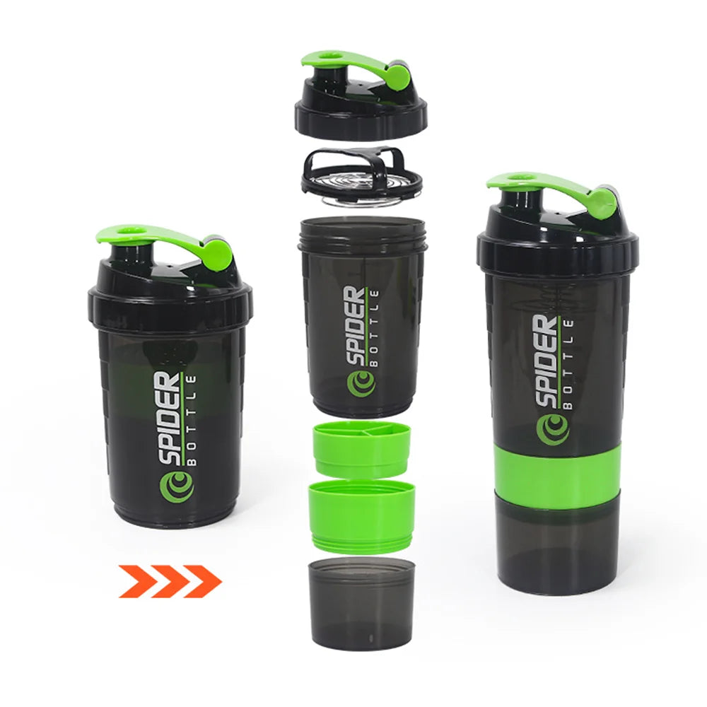 Large Capacity 3 Layers Protein Shaker Bottle with Mixing Cup for Body Building Exercise Water Shaker Cup Powder Shake Mixer Zpaxo