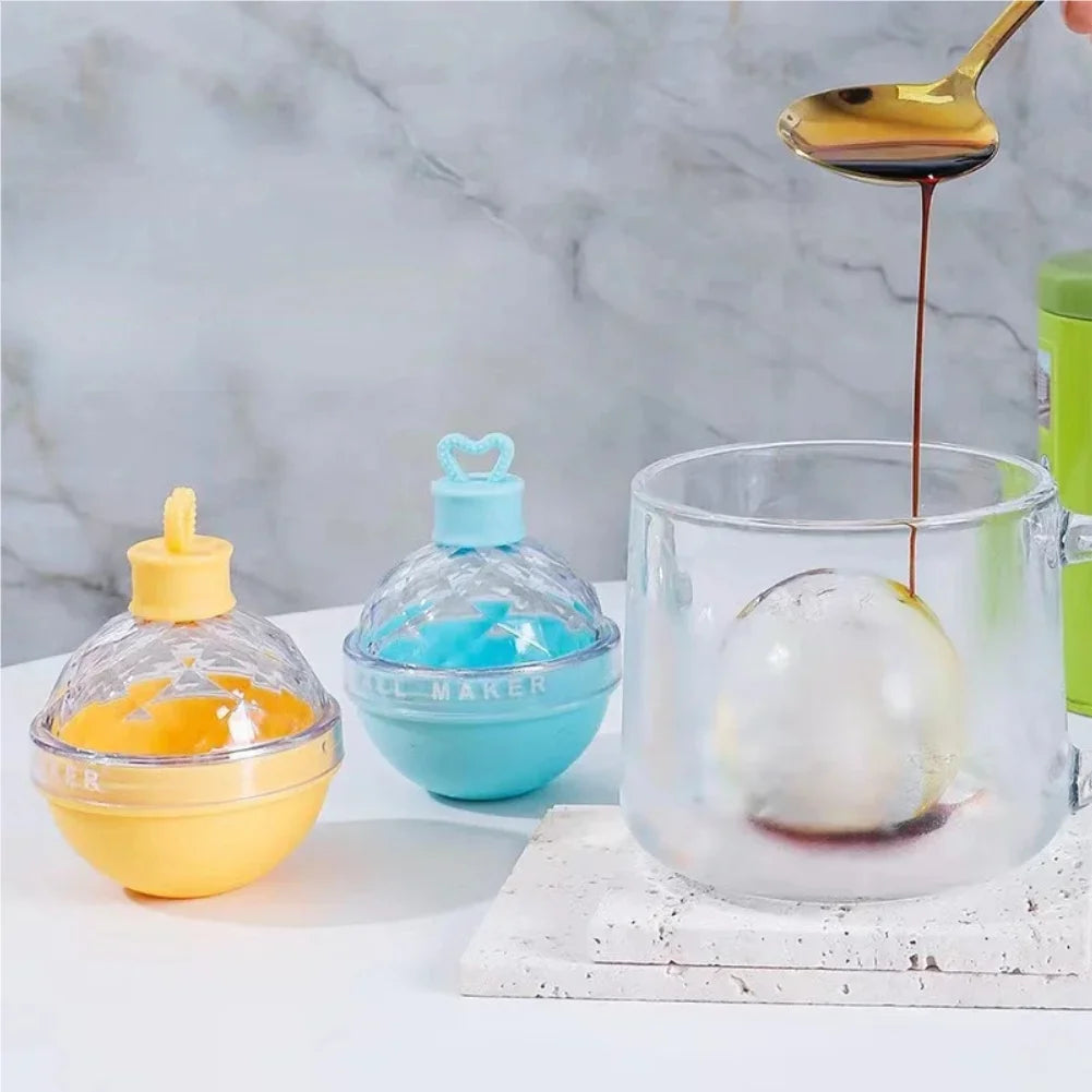 Ice Cube Mold Round Ice Hockey Premium Silicone Ice Sphere Molds Seamless 2.5in Ice Balls Kitchen Must-Have for Chilled Zpaxo