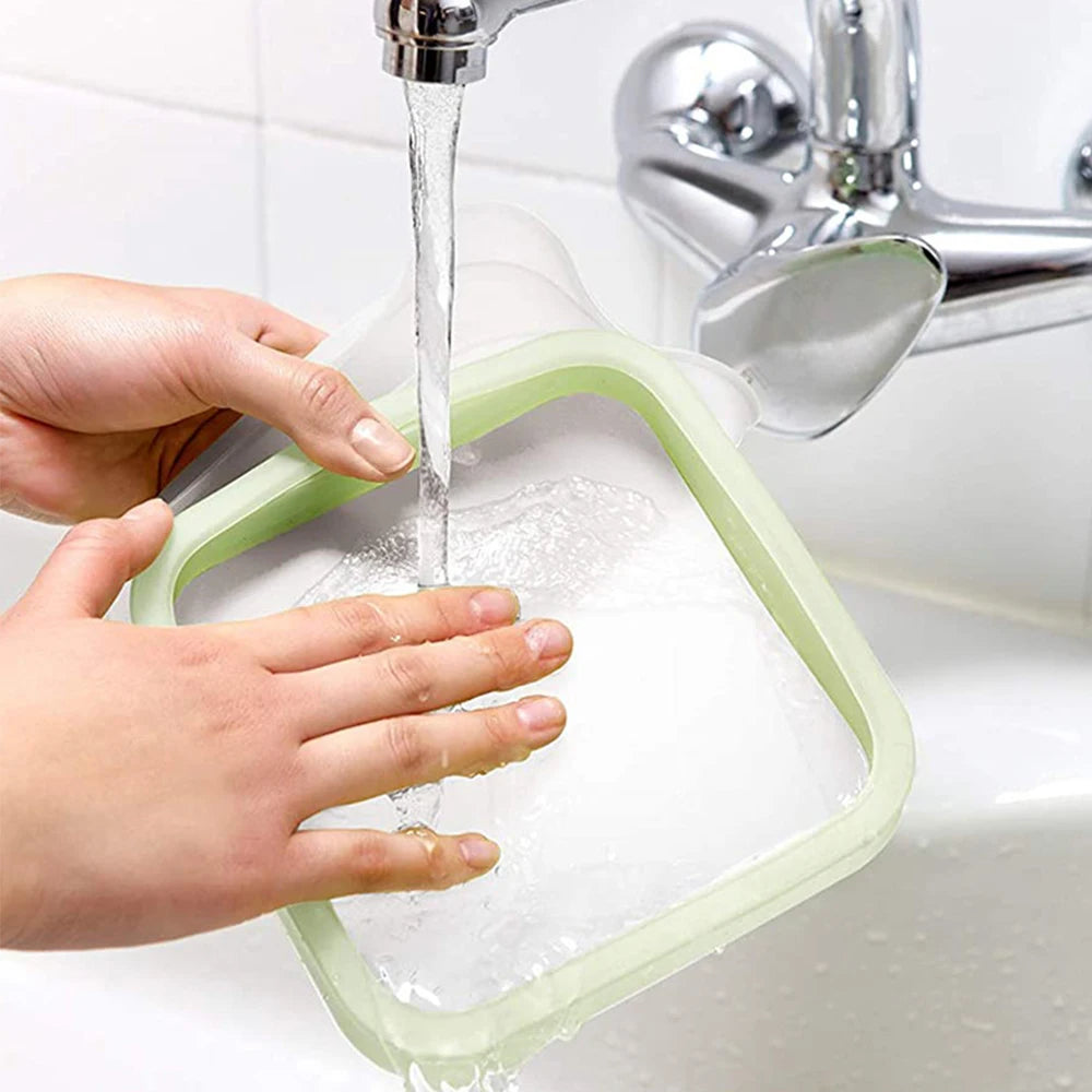 Portable Silicone Sandwich Toast Bento Box With Handle Food Container Snack Box Student Office Worker Lunch Box Zpaxo