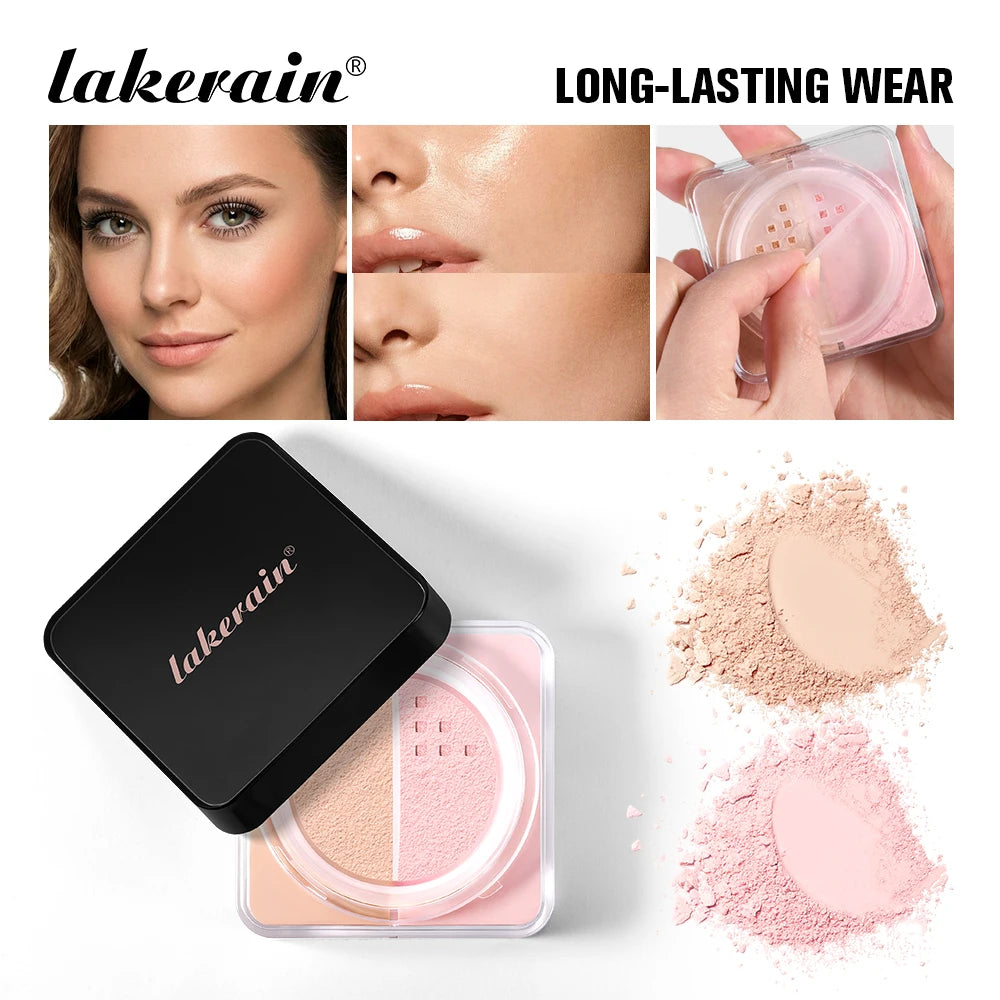 2 Colors Easy Bake Loose Powder Brightening Correcting Duo LongLasting Oil Control Natural Face Waterproof BrighTening Makeup Zpaxo