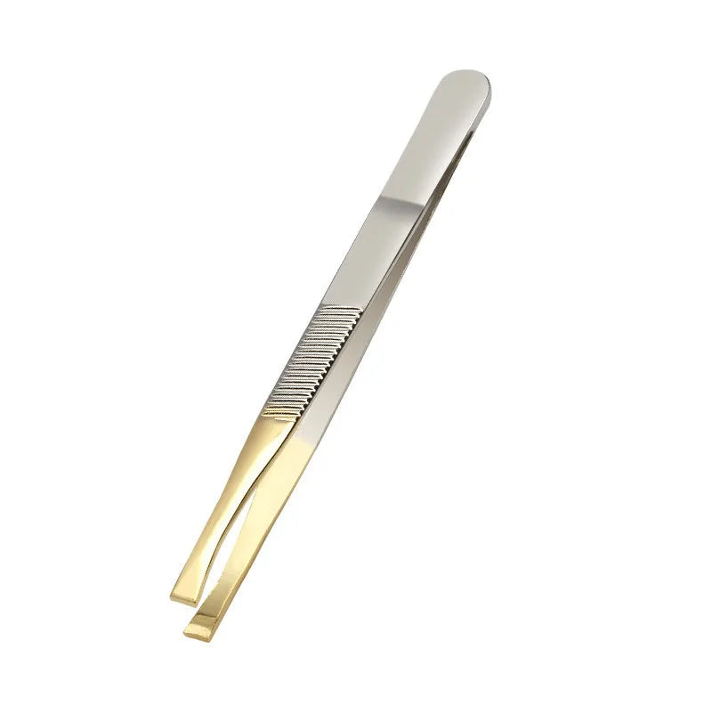 Eyebrow Tweezer Stainless Steel Beauty Clip Slant Tip Flat Trimming Zpaxo 4