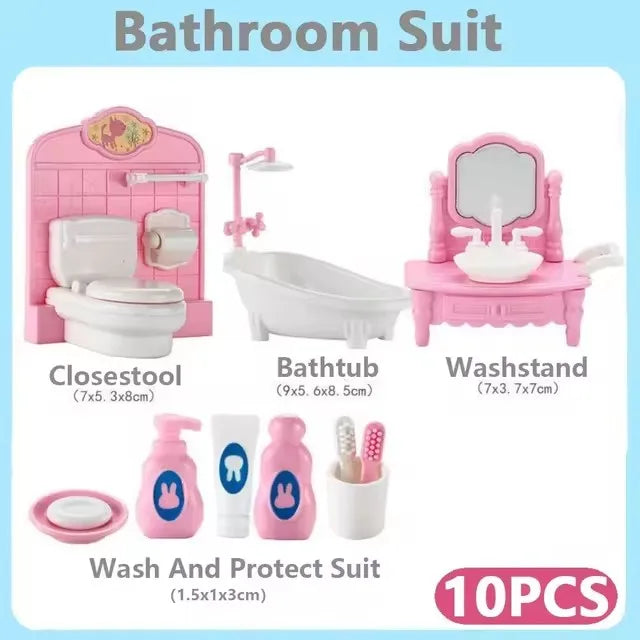 1 12 Scale Dollhouse Forest Family Doll Sheep Mini Furniture Pretend Zpaxo Bathroom