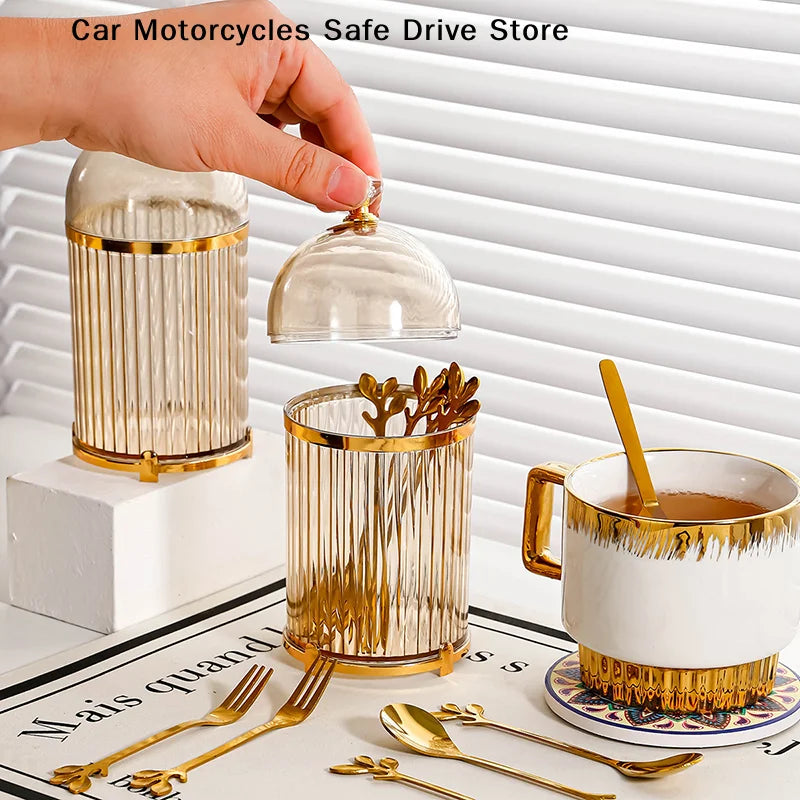 Food Storage Canister Modern Coffee Spoon Dessert Fork Holder