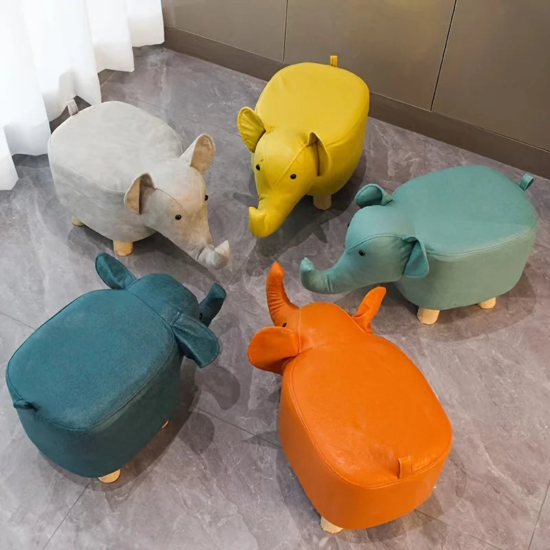 1 Elephant Stool Children's Animal Cute Creative Solid Wood