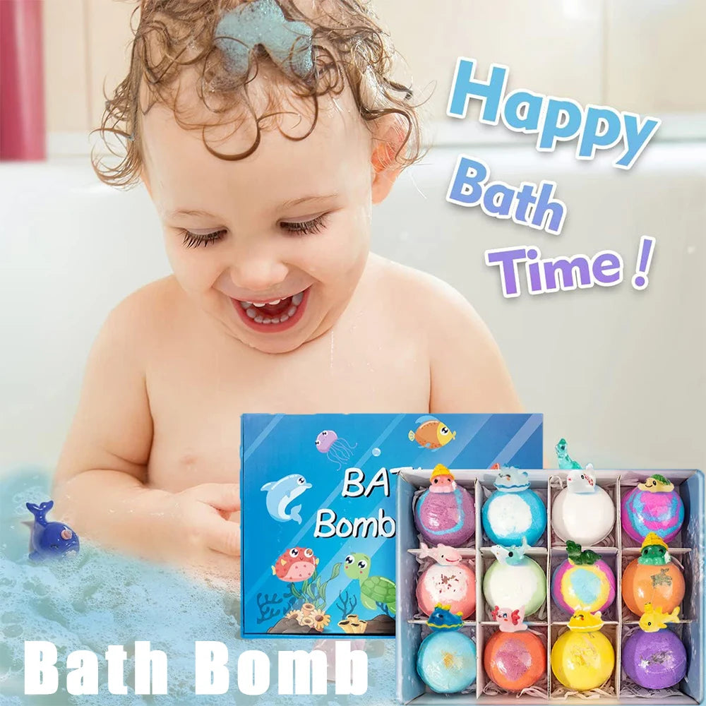 Kids Ocean-themed Bath Salts 12 Surprise Toys Organic Safe Bubble