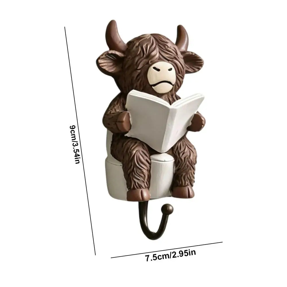 Towel Hooks Bathrooms Funny Resin Cow Figurines Bathroom Wall Hanger Zpaxo B China Mainland