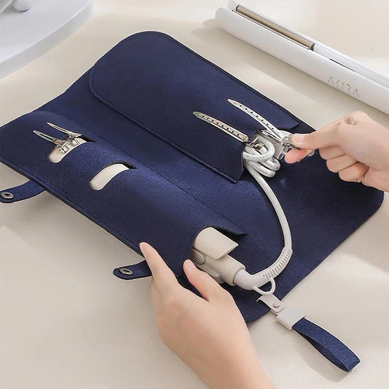 Felt Hair Curling Iron & Flat Iron Travel Storage Bag