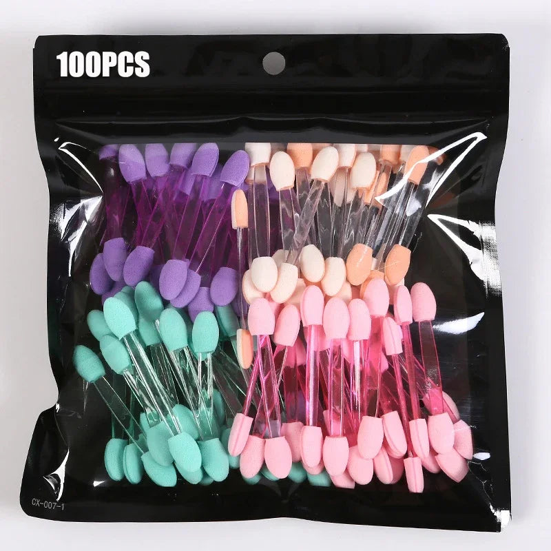 10 Small Portable Eyeshadow Applicators Bulk Double Sponge Eye Shadow