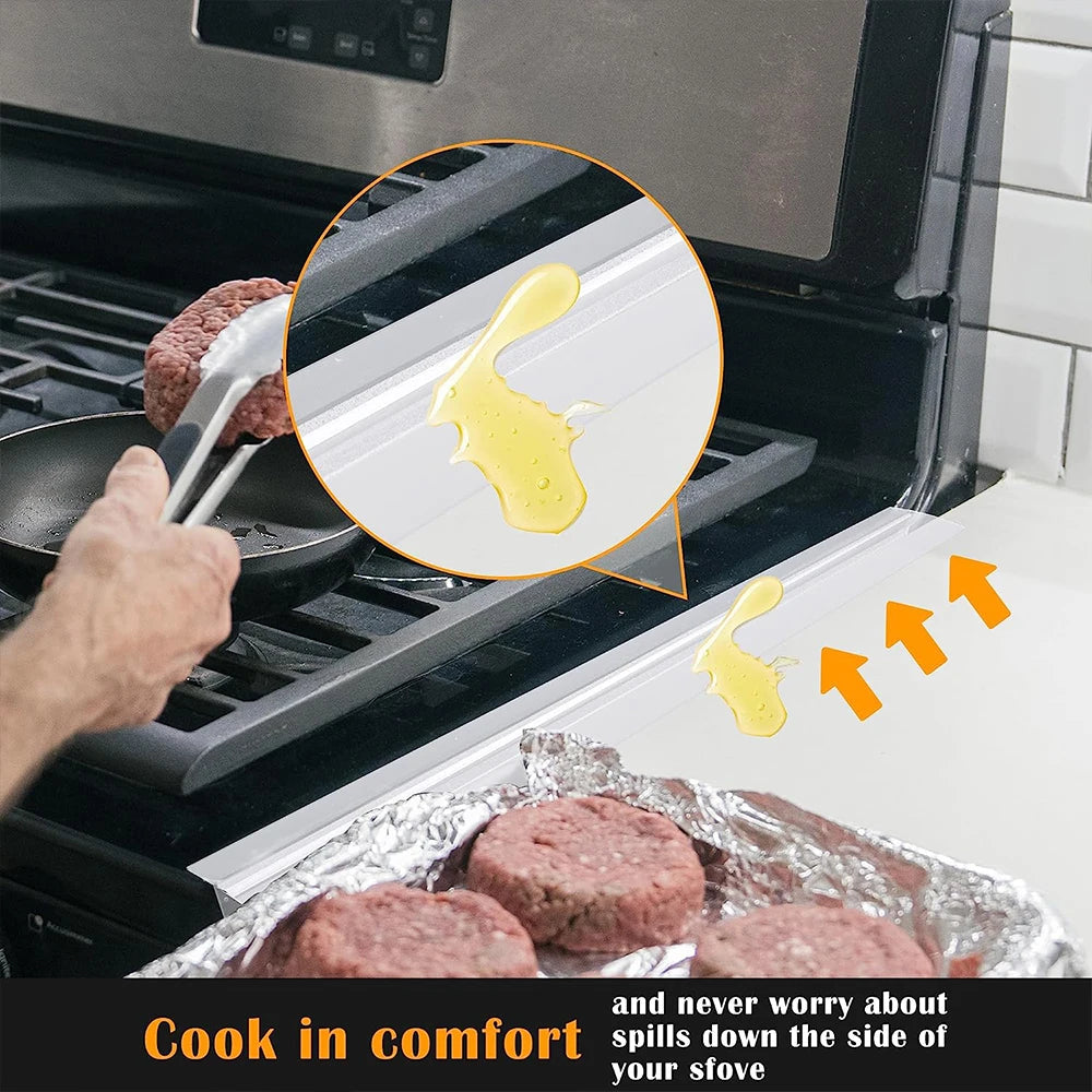 Silicone Stove Counter Gap Cover T-shape Kitchen Oilgas Slit Filler Heat Resistant Mat Cook Oil Dust Water Seal Zpaxo