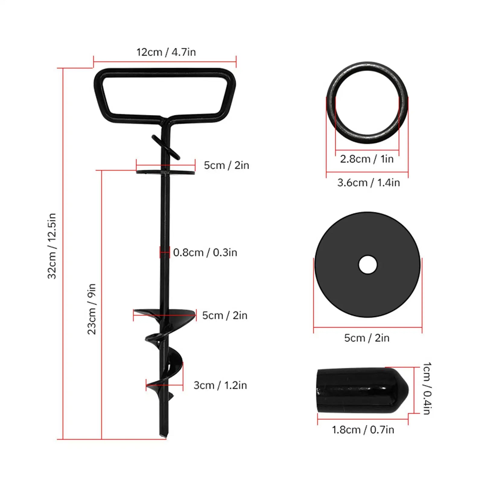 Dog Stake Heavy Duty Strong Grip Iron Strap Ground Garden Beach