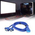 652F 5Gbps 20 Pin to Dual USB Male Motherboard Baffle Line Cord Screw Panel Mount to Motherboard Header Cable 1.67ft Zpaxo CN