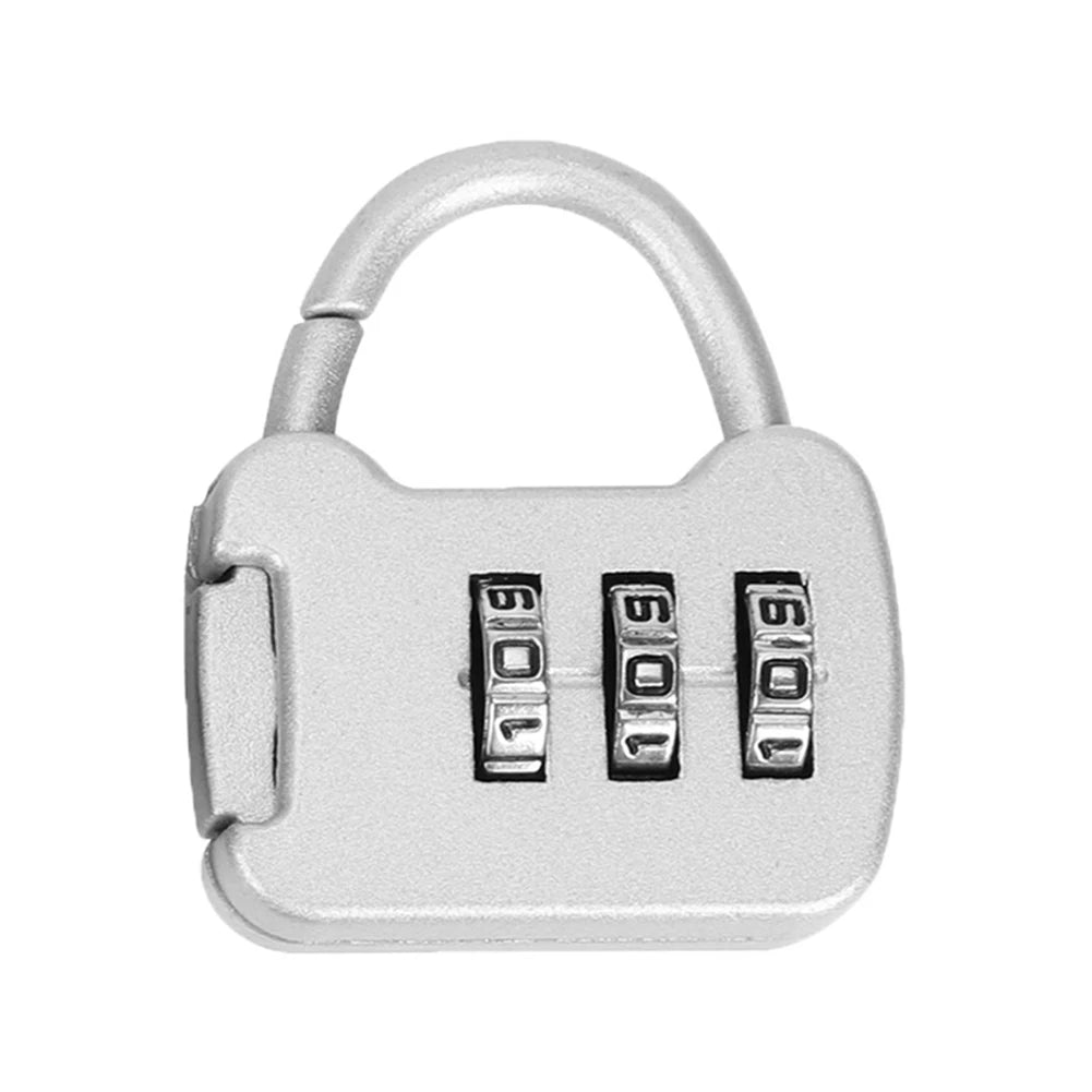 Zinc Alloy 3 Digit Code Combination Password Lock Portable Travel Zpaxo Silver