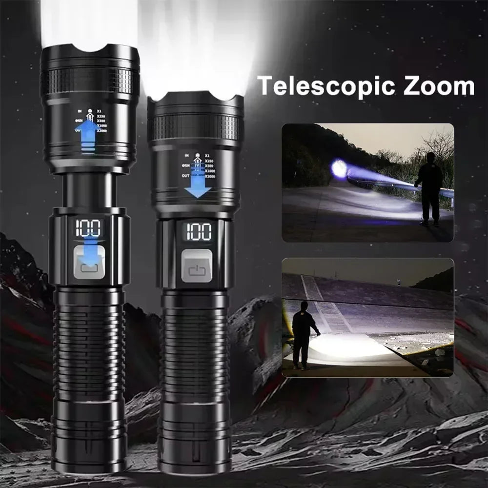 2-Pack Rechargeable LED Tactical Flashlight – Waterproof Torch