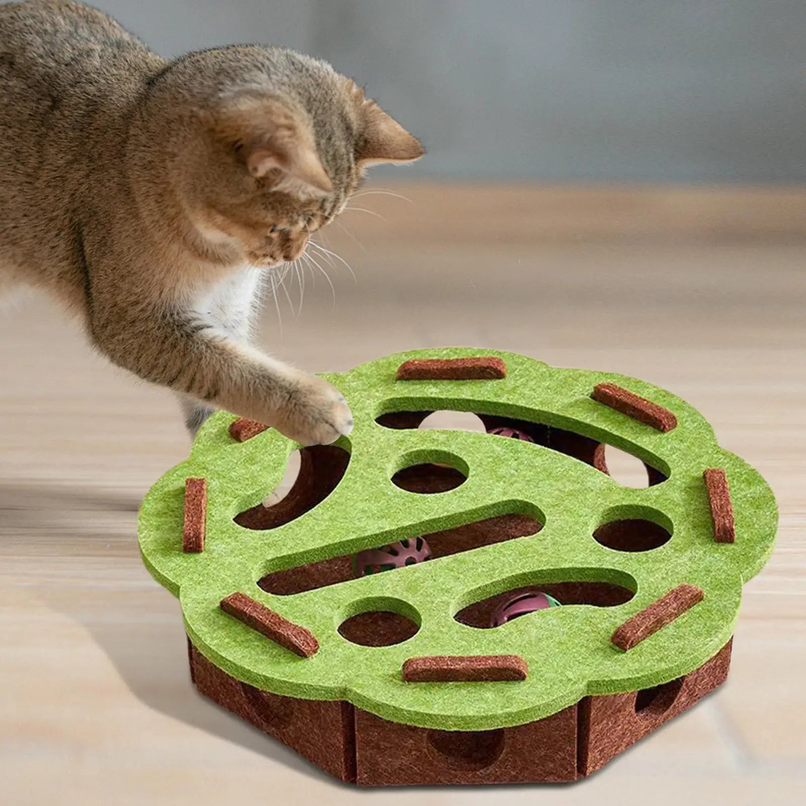 Cat Enrichment Toys Interactive Cat Toy Puzzle Games Felt Pet Supplies with Bell Kitten Accessories Maze Game for Enrichment Zpaxo