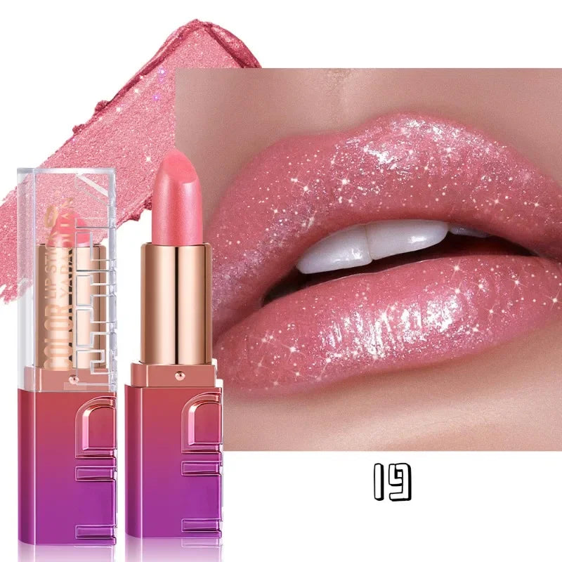 6 Colors Bold & Intense Glitter Shiny Lipstick Waterproof Moisturize Pearlescent Lipgloss Luxurious Sparkling Lip Gloss Makeup Zpaxo 19