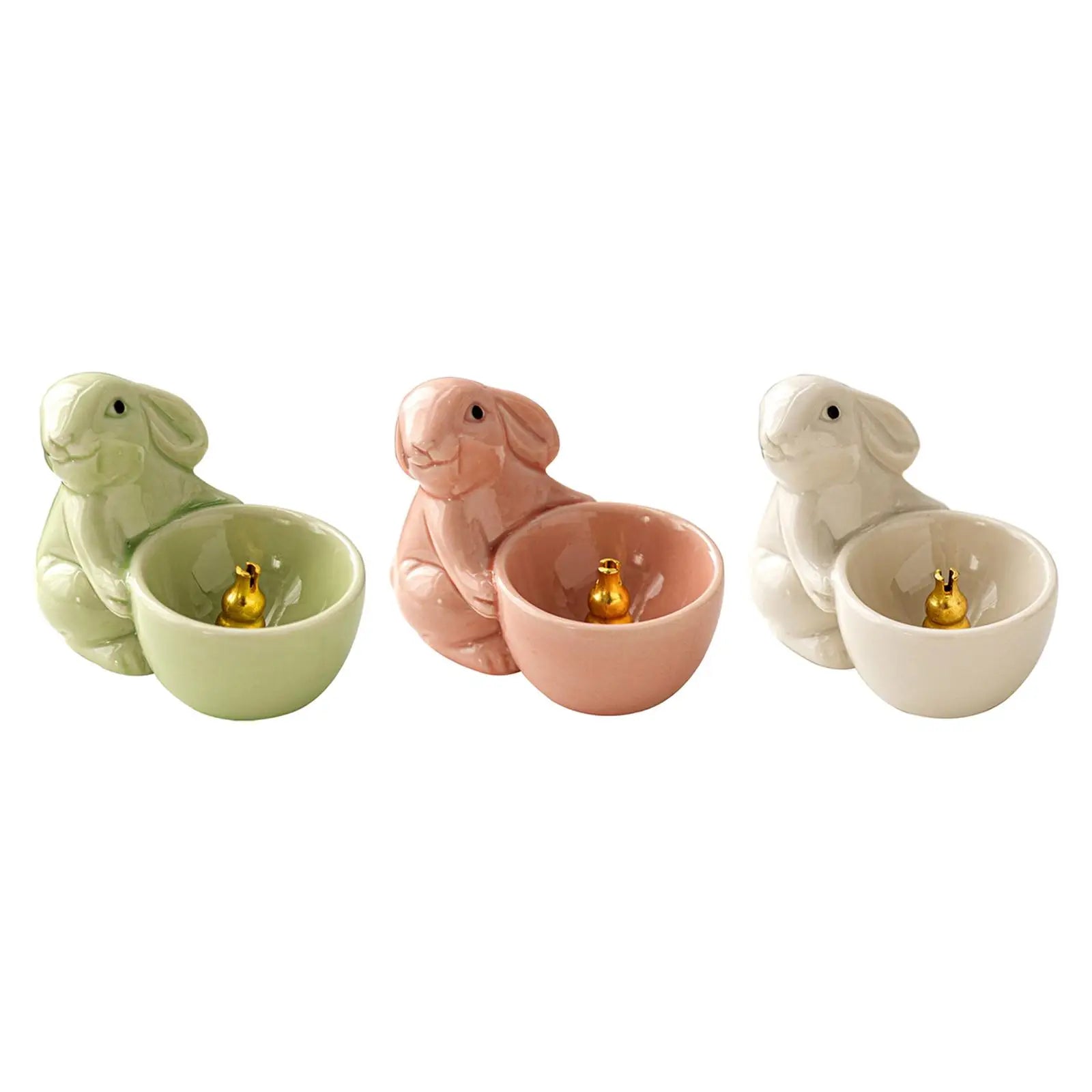 Cute Rabbit Incense Holder New Year Gift Ceramic Aroma Ornaments Incense Burner for Yoga Cabinet Living Room SPA Tea Table Zpaxo