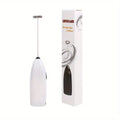 Handheld Electric Egg Beater Mini Battery Powered Milk Frother Coffee Drink Mixer Milk Foamer Kitchen Tools Zpaxo white