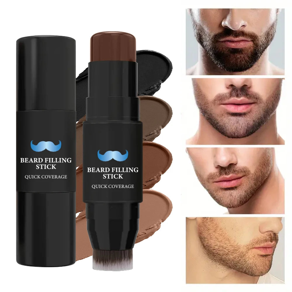 Beard Pencil Filler Stick And Brush for Men,Beard Pen,hair root touch up stick Long Lasting Coverage Moustache & Hair Makeup Zpaxo