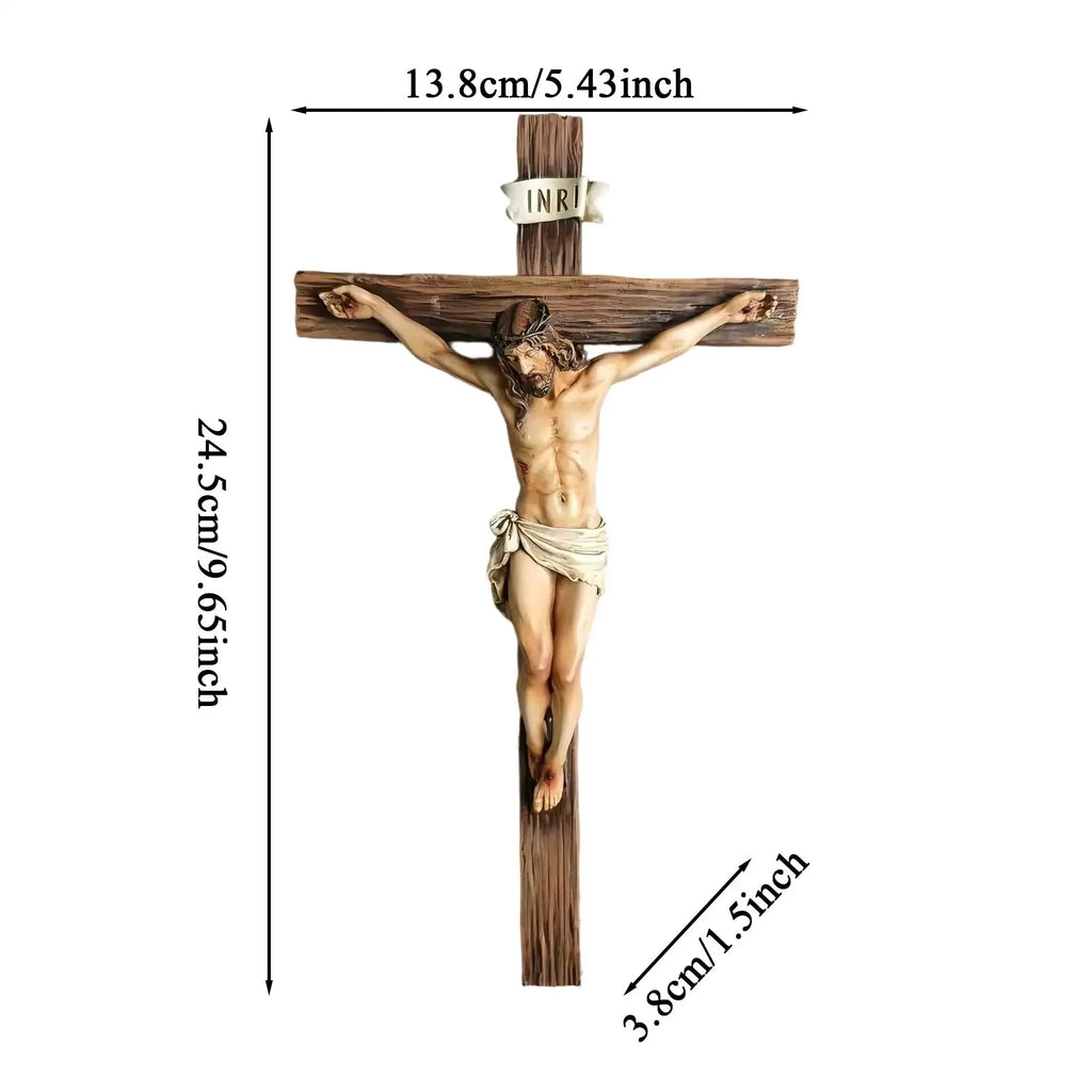 Jesus Decor 9.6 Inch Resin Religious Decoration Jesus Statue for Home Wall Table Room Bookshelf Church Display Indoor Easter Zpaxo