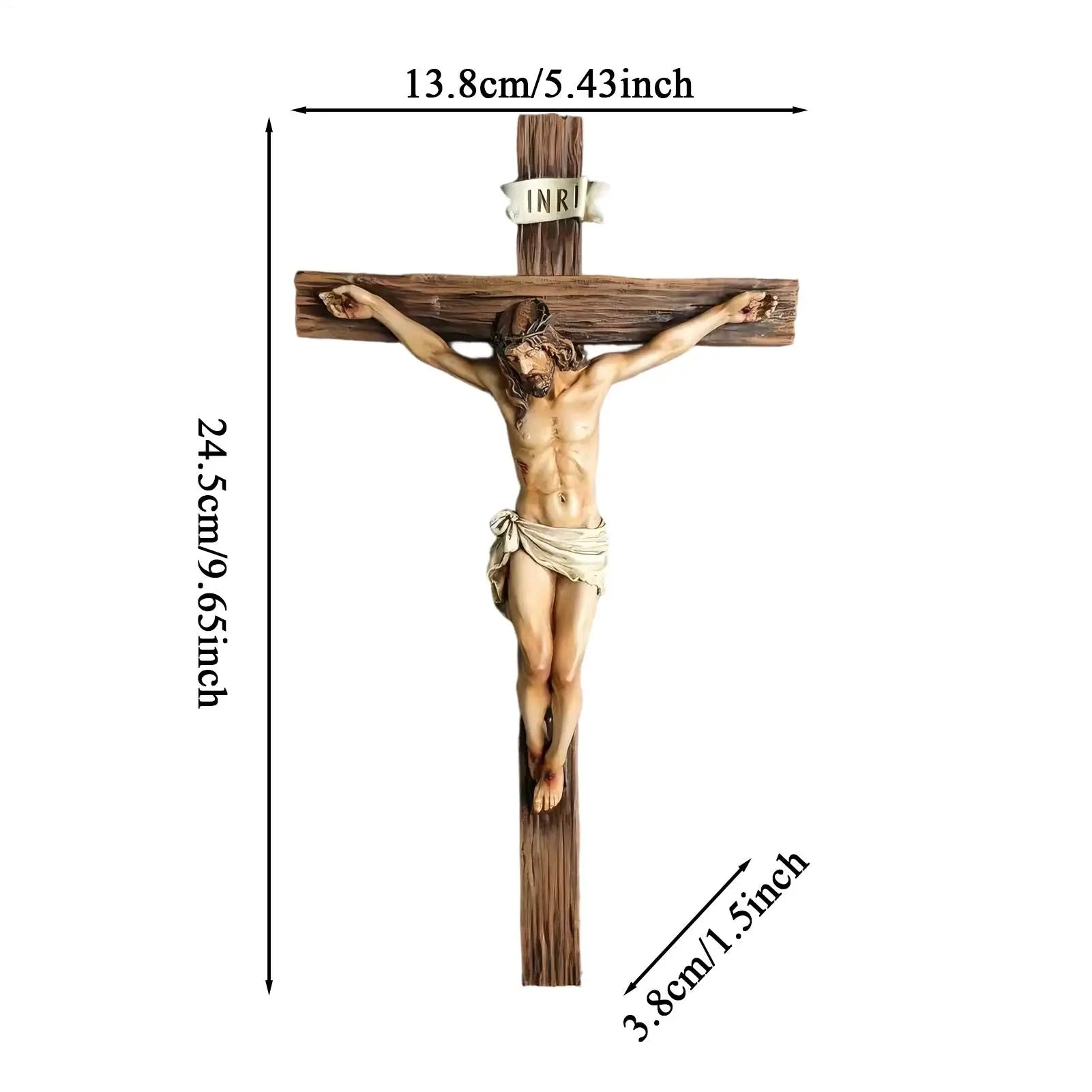 Jesus Decor 9.6 Inch Resin Religious Decoration Jesus Statue for Home Wall Table Room Bookshelf Church Display Indoor Easter Zpaxo