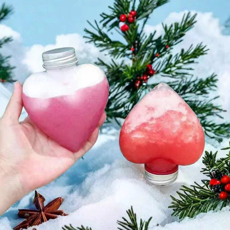 For Drinks Storage Containers Drinking Water Bottles Plastic Water Bottle With Lids Caps 300ml Plastic Heart Shape Bottles 10Pcs Zpaxo