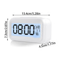 Digital Alarm Clock with Indoor Temperature Light Sensor Battery Operated Backlight 12/24H Display for Bedrooms Office Desk Zpaxo White