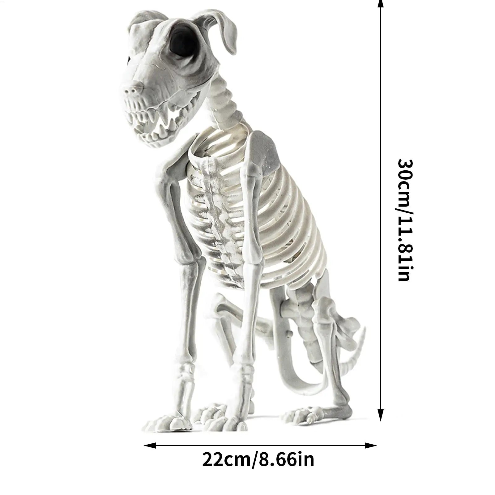Realistic Halloween Skeleton Dog Scary Sitting Statue Animal Skull