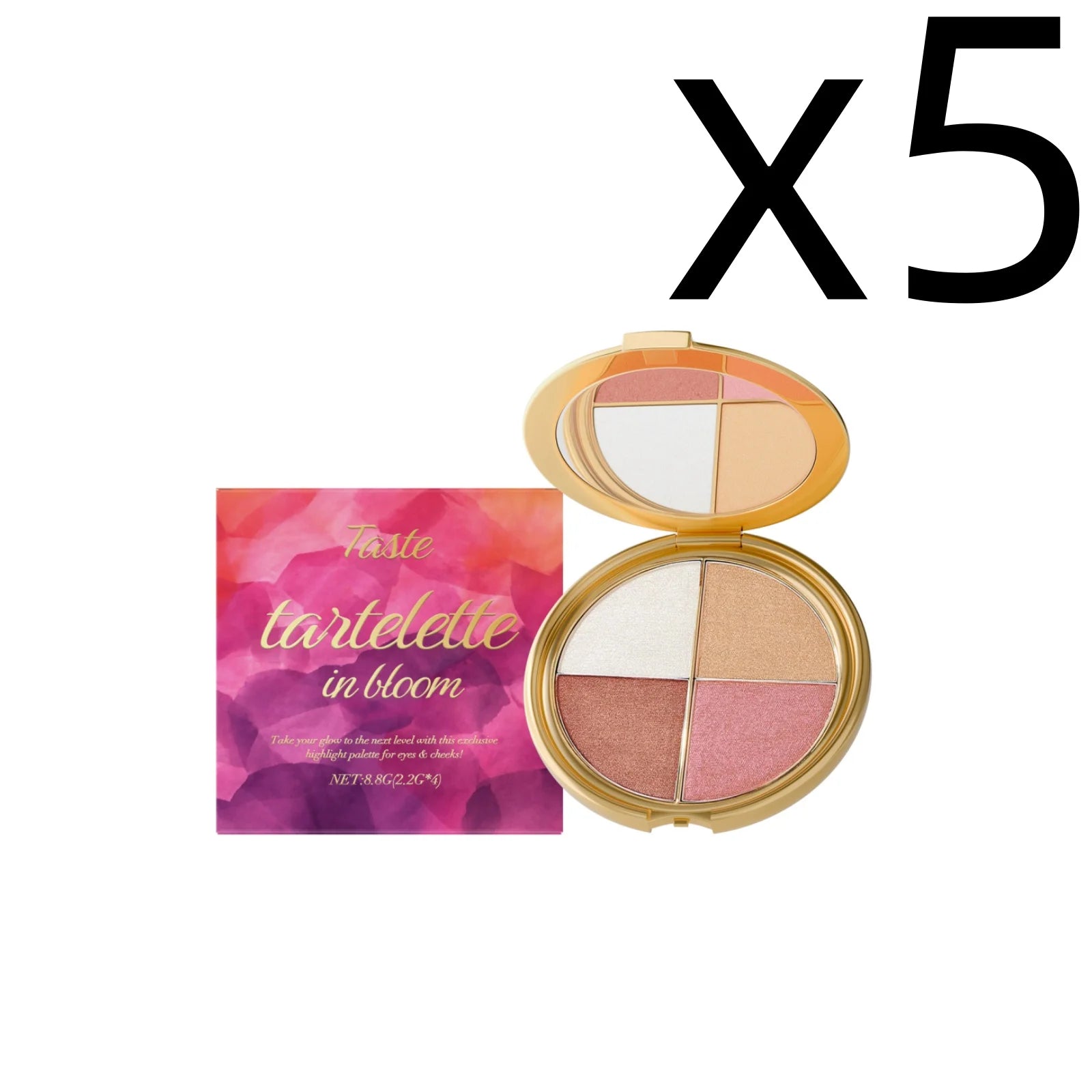 4-Color Highlight Powder Blush & Eye Shadow Palette | Natural Glow Eye Shadow Palette Zpaxo 8.8g Boxed X 5PCS