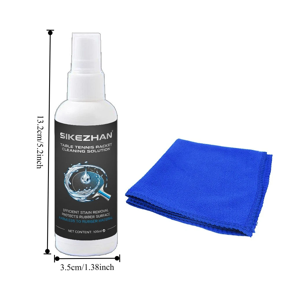 105ml Professional Table Tennis Racket Cleaner+efficient Cloth Set | Quick Stain Removal, Long-lasting Adhesion Enhancement Zpaxo