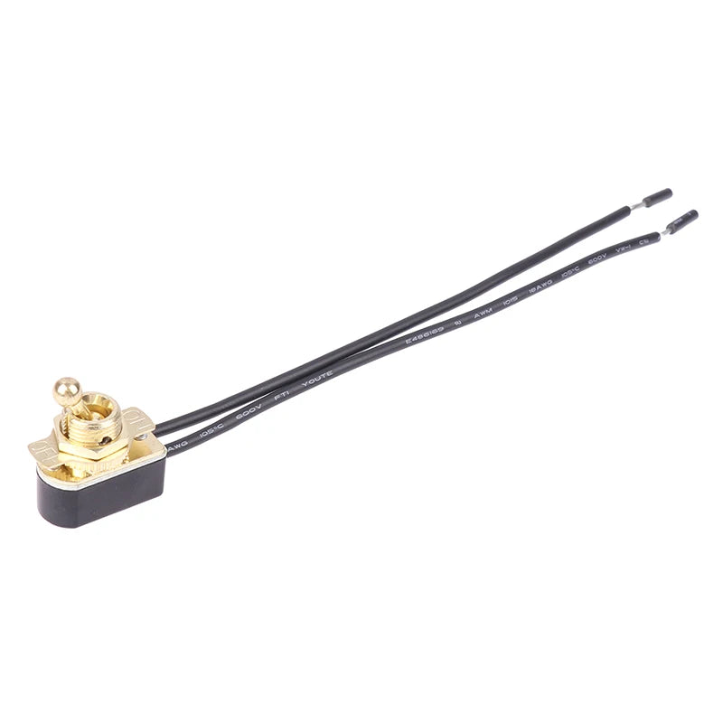 1Pc AC 250V 3A On/Off Prewired Standard Toggle Switch With Wire Cable Contacts Switch Electrical Equipment Accessories Zpaxo Gold