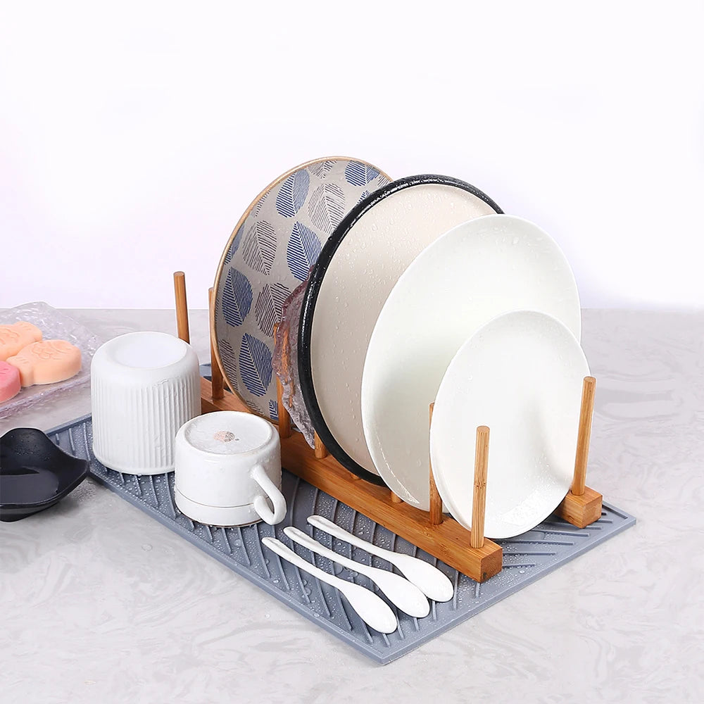 Silicone Drain Mat Board Bowl Dish Drying Mat Sink Drainer Large Heat Resistant Table Trivet Kitchen Counter Accessories Zpaxo