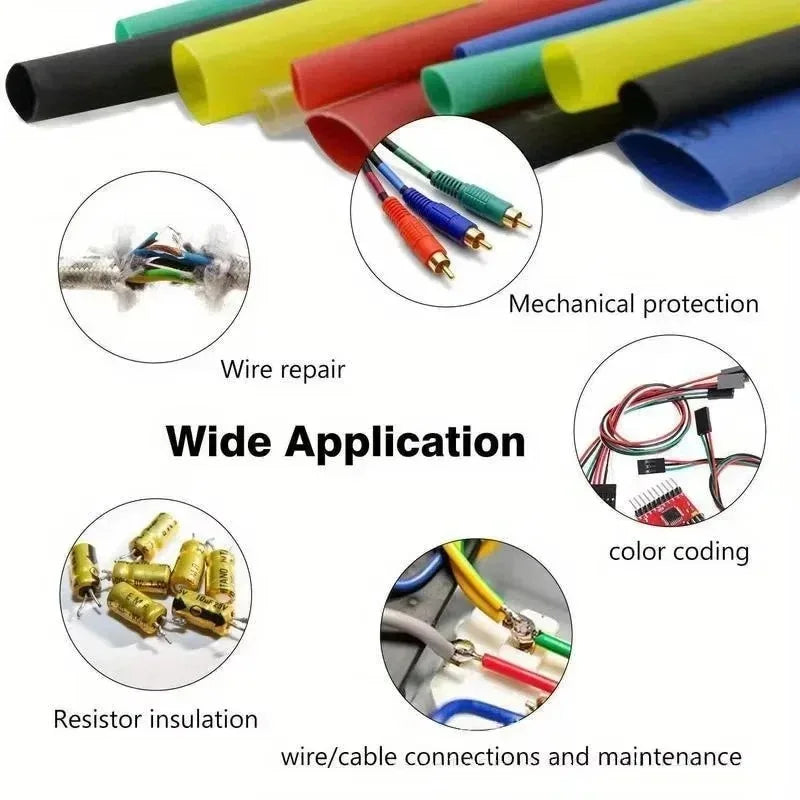 800pcs with Box Shrink Tube for Electrical Wire High Pressure Tube Kit Thermoresistant Tubing Electrical Connection Cable Zpaxo