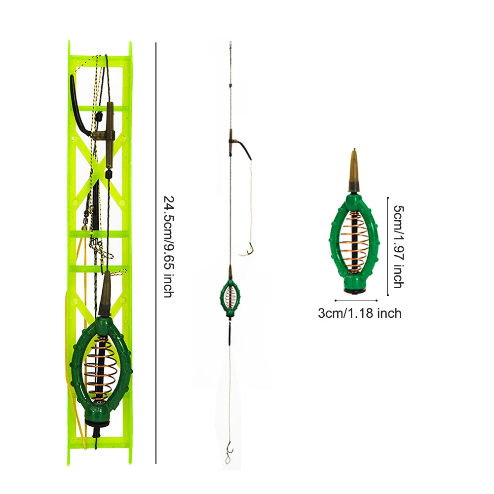 Fishing Trap Basket Long Line Carp Nesting Device Hooks Rigs Hair