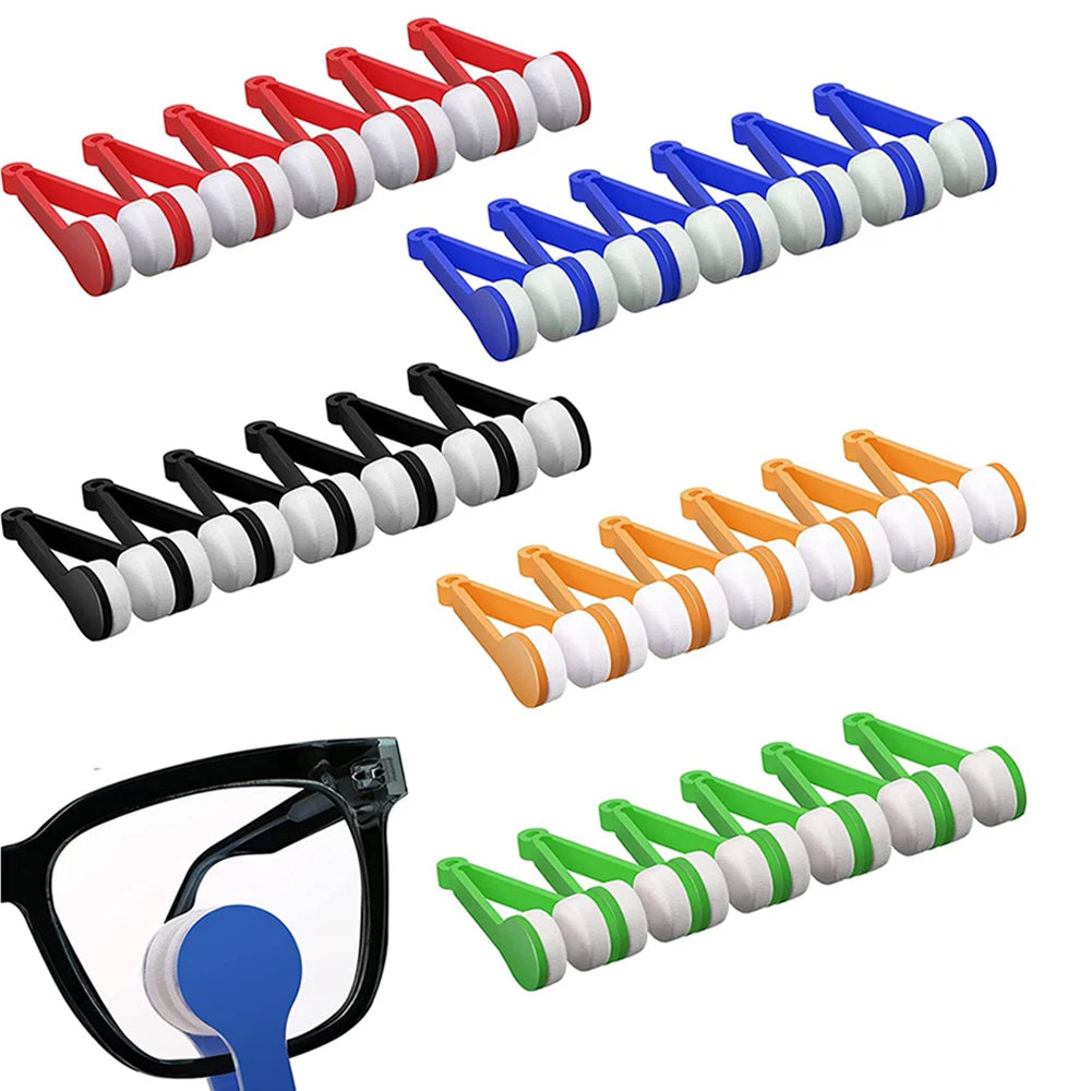 1/2/4Pcs Eyeglass Cleaning Rub Mini Glasses Microfiber Cleaner Sun Glasses Soft Brush Cleaning Clip Color Random Zpaxo