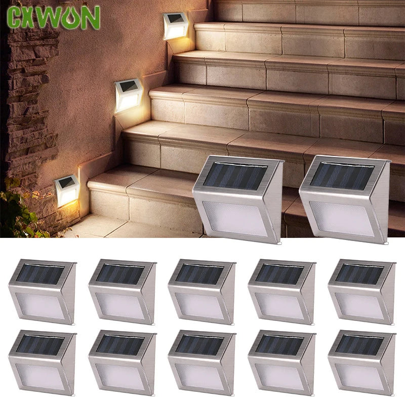 Outdoor Solar Powered Stairs Lights Waterproof Stainless Steel Zpaxo