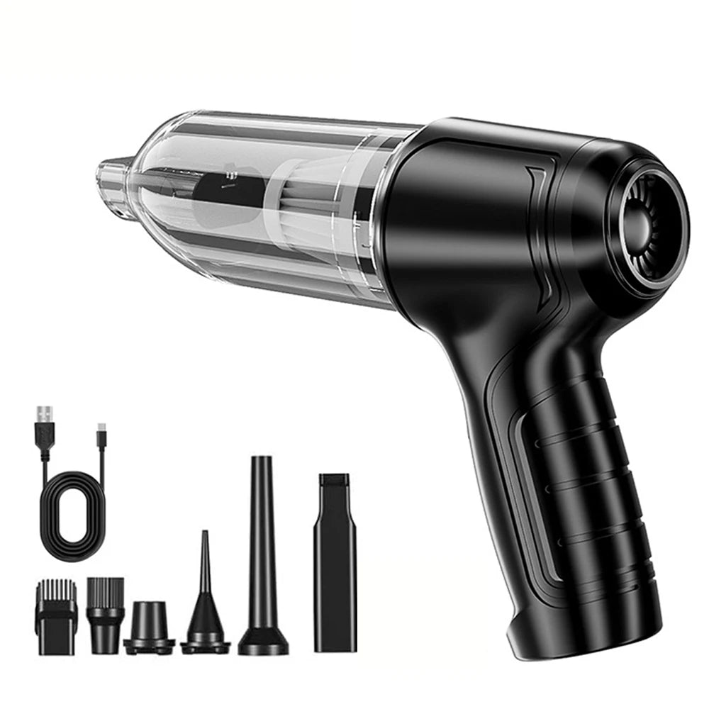 Car Vacuum Cleaner 95000PA Strong Suction Handheld Wireless Vacuum Cleaning Blower 2 in 1 Portable Vacuum Cleaner For Car Home Zpaxo black